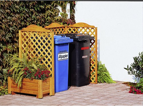 PROMADINO Mülltonnenspaliersystem »Rex«, 210cm x 127cm x 79cm (BxHxT), 480 Liter - braun