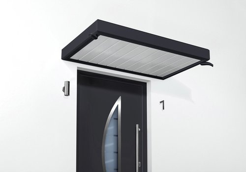 Thumbnail - GUTTA Rechteckvordach »NM«, Kunststoff, anthrazit/weiß - grau