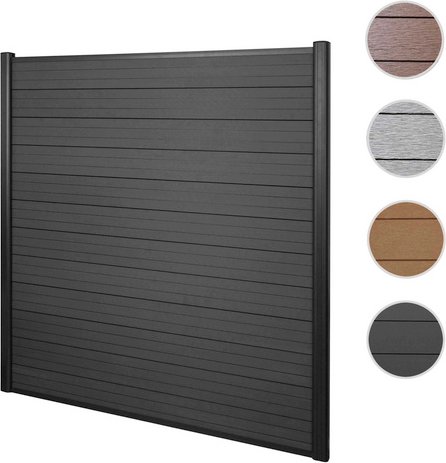 MVG WPC-Sichtschutz »MVG-HA018«, Basiselement, 1,90 m - schwarz