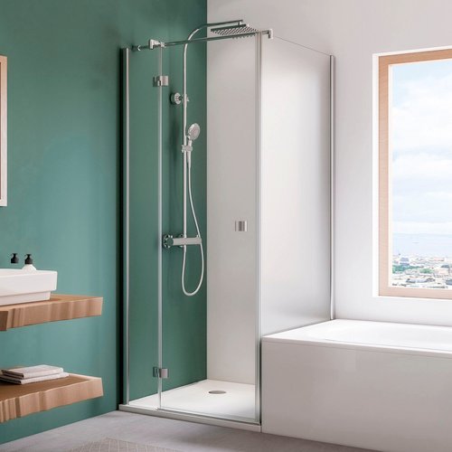 BREUER Badewannenseitenwand »Espira«, B x H: 80 x 170 cm - silberfarben