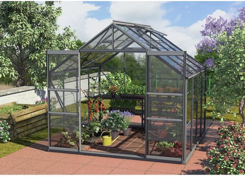 VITAVIA Gewächshaus »Mars«, B x L x H: 257  x 258  x 231,8  cm - grau