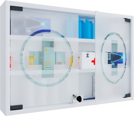 VCM Medizinschrank »Hustila M«, BxHxT: 60 x 40 x 10 cm - weiss