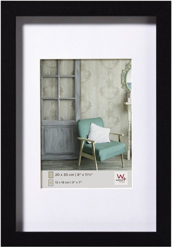 Walther Design Bilderrahmen, Holzrahmen Stockholm, Schwarz, 40x50 cm