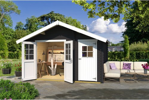 WEKA Gartenhaus »253«, Holz, BxHxT: 420 x 270 x 310 cm (Außenmaße inkl. Dachüberstand) - grau