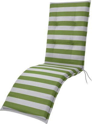 DOPPLER Auflage »Living«, BxL: 48 x 170 cm, mit Dekor-Muster, grün/weiß, für Gartenliegen - gruen | weiss