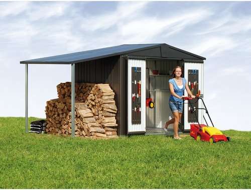 BIOHORT Seitendach »Europa«, Stahlblech/Edelstahl - grau