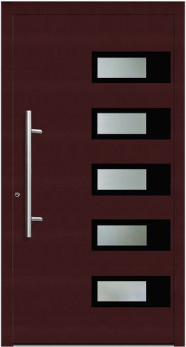 KNOCK Flügelüberdeckende Kunstoff-Haustür »Terra«, purpur - rot