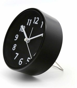 K&L Wall Art Tischuhr-Wecker, HxT: 11 x 4 cm, schwarz, ohne ink. Batterie