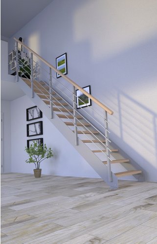 STARWOOD Systemtreppe »Kos«, Metall, 13 Stufen, max. Geschosshöhe 280 cm - braun