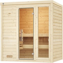 WEKA Massivholzsauna »BERGEN 1«, 6 Personen, inkl. 5,4 kW Ofen mit integrierter Steuerung - braun