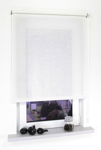 LIEDECO Seitenzug-Rollo, weiß/natur, Polyester - beige