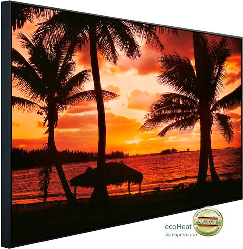 Thumbnail - papermoon Infrarotheizung »EcoHeat - Palm Beach in der Abenddämmerung«, Matt-Effekt - bunt