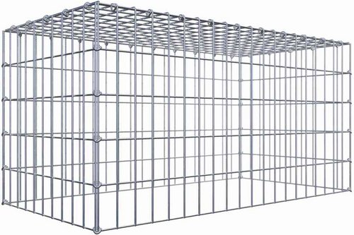 Gabiona Anbaugabione »Typ 3«, 5 Gittermatten inkl. C-Ringe, Maschenweite: 5 x 10 cm, ohne Bodengitter - silberfarben