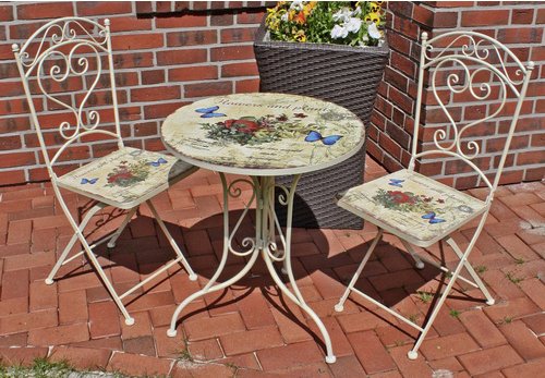 Thumbnail - GARDEN PLEASURE Gartenmöbelset, Metall, 3-teilig - weiss