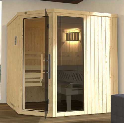 Thumbnail - WEKA Ecksauna »Varberg 3«, BxHxT: 194 x 199 x 194 cm - beige