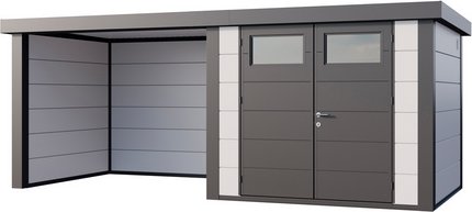 Telluria Gerätehaus »Classico«, BxHxT: 572 x 219 x 258 cm (Außenmaß inkl. Dachüberstand) - weiss