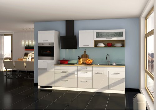 HELD MÖBEL Küchenzeile »Mailand«, mit E-Geräten, Gesamtbreite: 290 cm - weiss