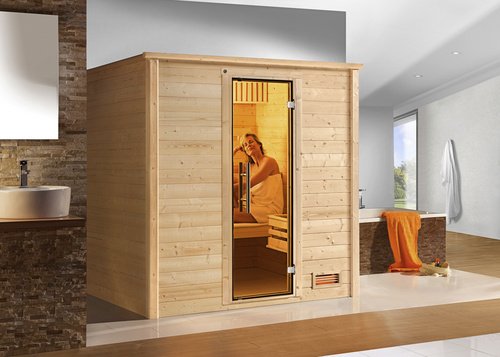 WEKA Sauna »Bergen 2«, BxHxT: 198 x 203,5 x 198 cm - beige