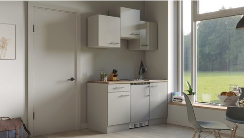 Thumbnail - Flex-Well Küchenzeile »Lund«, mit E-Geräten, Gesamtbreite: 150 cm, lichtgrau