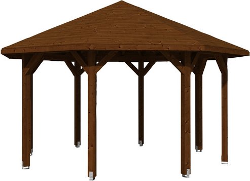 SKANHOLZ Pavillon »Nice 2«, Zeltdach, achteckig, BxHxT: 484 x 330 x 484 cm - braun