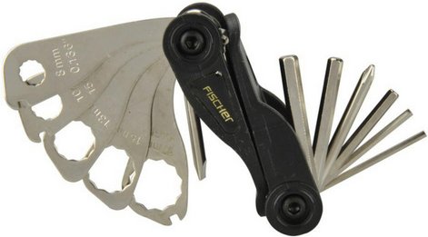 FISCHER Werkzeugset, Faltwerkzeug, mit 18 Funktionen - silberfarben