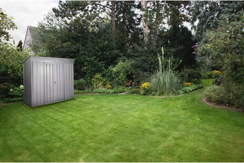 Globel Gerätehaus »Skillion«, Metall, BxHxT: 242 x 197 x 124 cm (Außenmaße inkl. Dachüberstand) - silberfarben