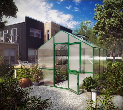 KGT Gewächshaus »Lilie«, 9,6 m², Kunststoff/Aluminium, winterfest - gruen
