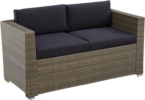 MERXX Bank »Bellante«, Metall/Kunststoff, 2-Sitzer, BxHxT: 147 x 71 x 74 cm - braun