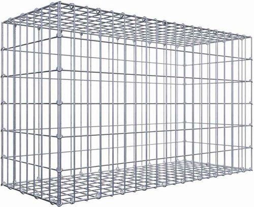 Gabiona Gabione, silbergrau, Maschenweite 5 cm x 10 cm, C-Ring - silberfarben