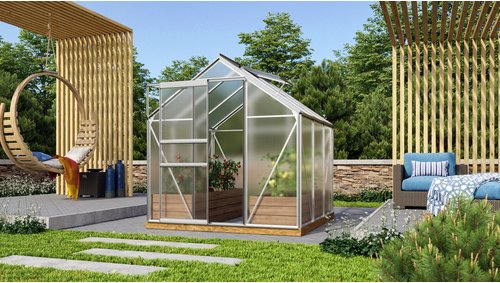 VITAVIA Gewächshaus »Venus Plus 3800«, BxHxL: 195 x 209,5 x 131 cm - silberfarben