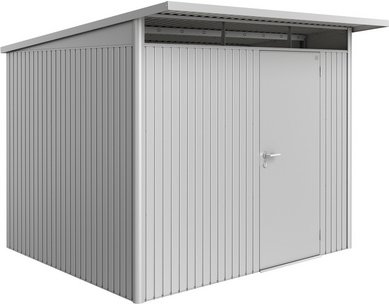 BIOHORT Gerätehaus »AvantGarde®«, Stahl, BxHxT: 260 x 218 x 260 cm (Außenmaße inkl. Dachüberstand) - silberfarben