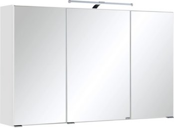 HELD MÖBEL Spiegelschrank »Florida«, 3-türig, LED, BxH: 100 x 64 cm - weiss
