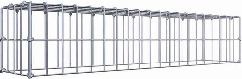 Gabiona Anbaugabione »Typ 3«, 5 Gittermatten inkl. C-Ringe, Maschenweite: 5 x 10 cm, ohne Bodengitter - silberfarben