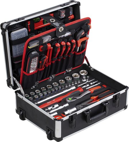 CONNEX Werkzeugkoffer, Kunststoff, bestückt, 229-teilig - schwarz