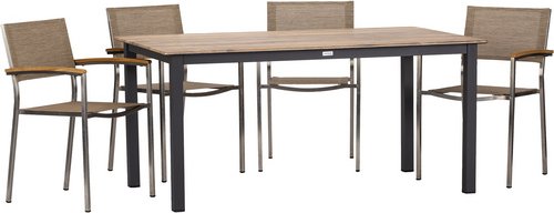 acamp® Sessel-Set »SKYE«, 4 Sitzplätze, Polyester - silberfarben