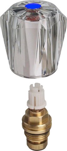 WELLWATER Ventiloberteil, Messing, transparent