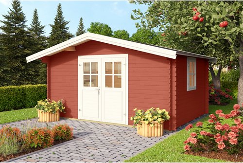 Thumbnail - Mr. GARDENER Gartenhaus »Donau«, Holz, BxHxT: 424,4 x 245 x 348 cm (Außenmaße) - rot