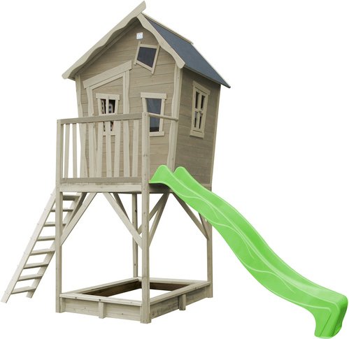 EXIT Toys Spielhaus »Crooky Spielhäuser«, BxHxT: 184 x 281 x 391 cm, grau/beige