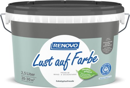 RENOVO Dispersion »Lust auf Farbe«, Eukalyptusfreude, 2,5 l, matt - gruen