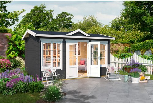 LASITA MAJA Gartenhaus »Kensington«, BxHxT: 292,1 x 239,4 x 292,1 cm (Außenmaß inkl. Dachüberstand), carbongrau