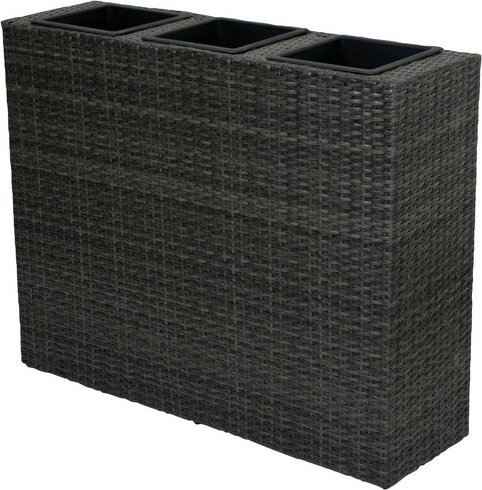 GARDEN PLEASURE Pflanzgefäß, Kunststoffgeflecht, anthrazitgrau, rechteckig