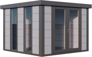 Telluria Gerätehaus »Luminato«, BxHxT: 318 x 219 x 318 cm (Außenmaß inkl. Dachüberstand) - grau