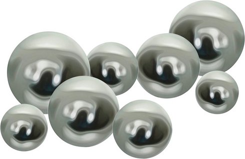 GARDEN PLEASURE Deko-Kugeln-Set, Edelstahl, silberfarben