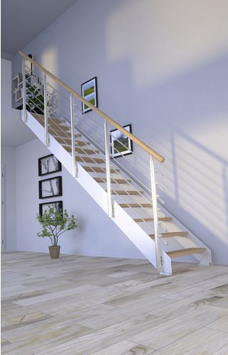 STARWOOD Systemtreppe »Kos«, Metall, 13 Stufen, max. Geschosshöhe 280 cm - braun