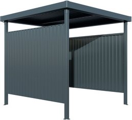 FLORAWORLD Unterstand, 4 m², anthrazit, mit Wasserablaufsystem - grau