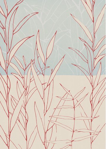 KOMAR Vliestapete, Pflanzen, bunt - rot