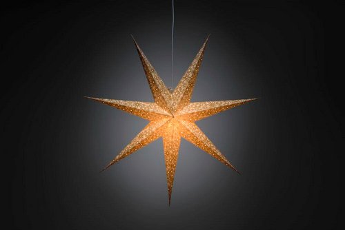 Konstsmide Leuchtstern, perforiert, Stecker, goldfarben