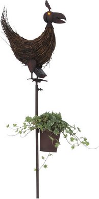 Thumbnail - NÄVE Solar-Erdspieß, Huhn, LED, 0,3 Ah, Metall/Naturmaterialien - orange