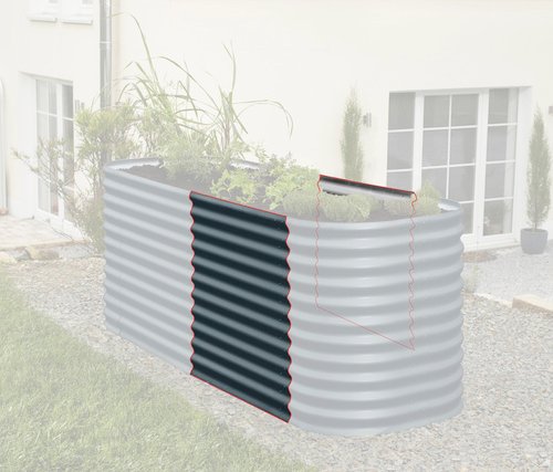 VITAVIA Hochbeeterweiterung »Vita 858«, BxH: 80 x 86 cm, Zincalume® - grau