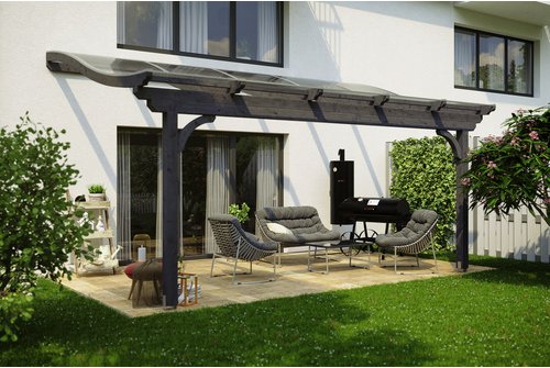 SKANHOLZ Terrassenüberdachung »Verona«, Breite: 541 cm, Dach: Polycarbonat (PC), schiefergrau